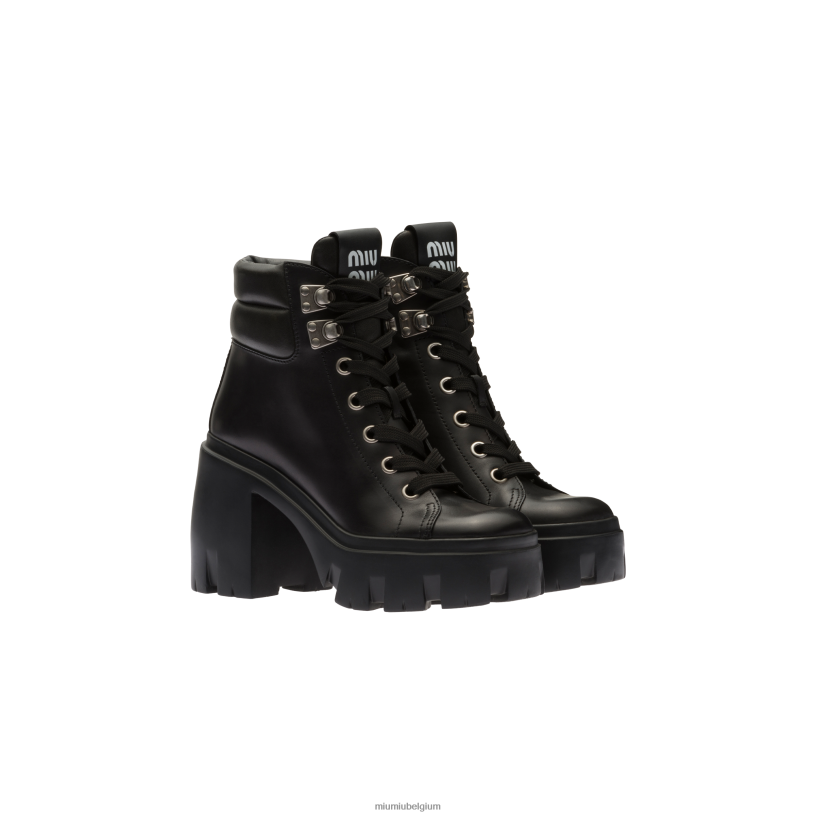 Miu Miu zwartleren laarsjes N8F6L338 schoenen