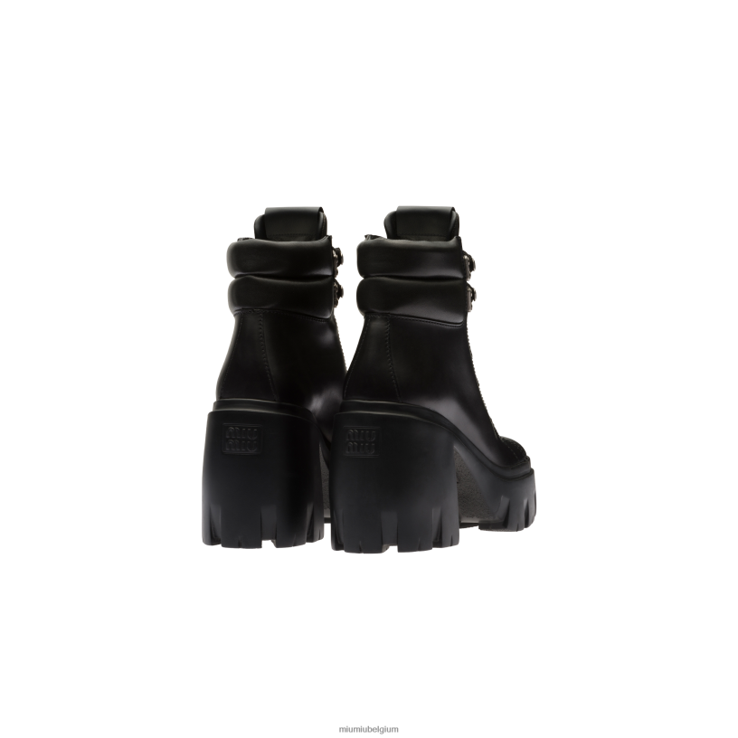 Miu Miu zwartleren laarsjes N8F6L338 schoenen