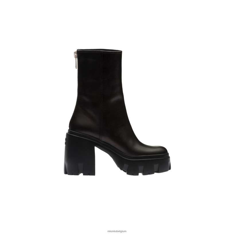 Miu Miu zwartleren laarsjes N8F6L339 schoenen