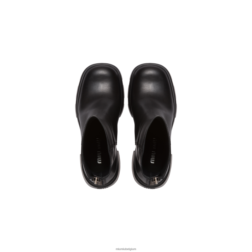Miu Miu zwartleren laarsjes N8F6L339 schoenen
