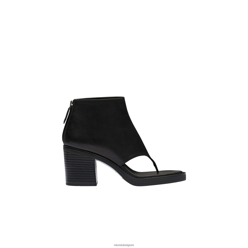 Miu Miu zwartleren teenslippers N8F6L335 schoenen