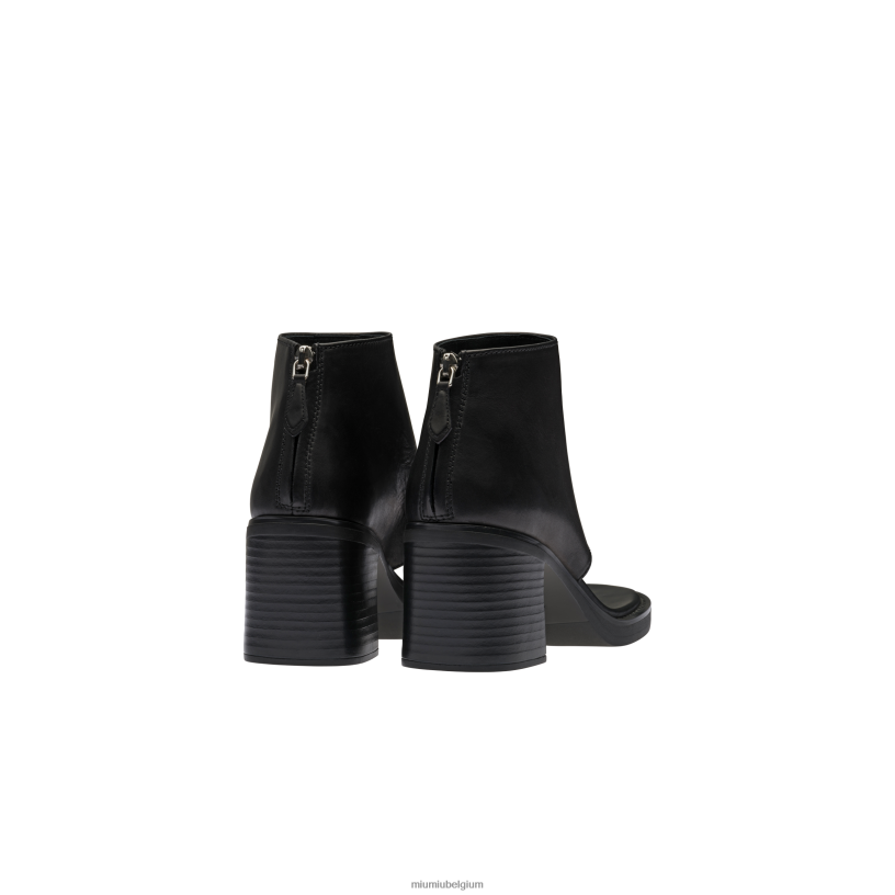 Miu Miu zwartleren teenslippers N8F6L335 schoenen