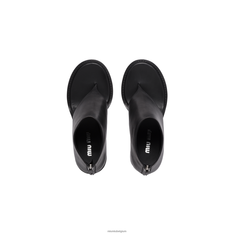 Miu Miu zwartleren teenslippers N8F6L335 schoenen