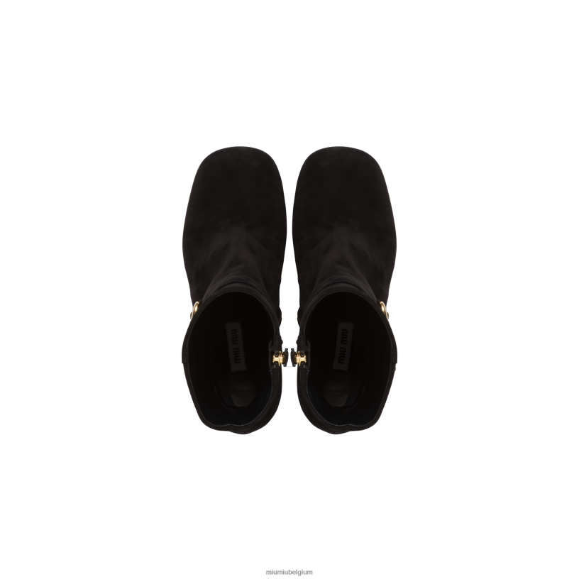 Miu Miu zwartsuède platform laarsjes N8F6L342 schoenen