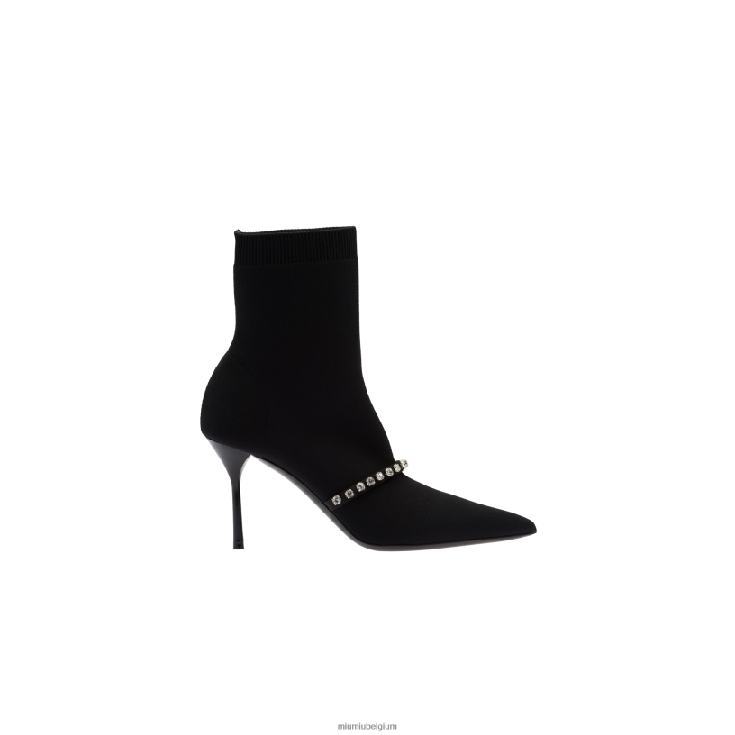 Miu Miu zwarttechnische gebreide slofjes N8F6L346 schoenen