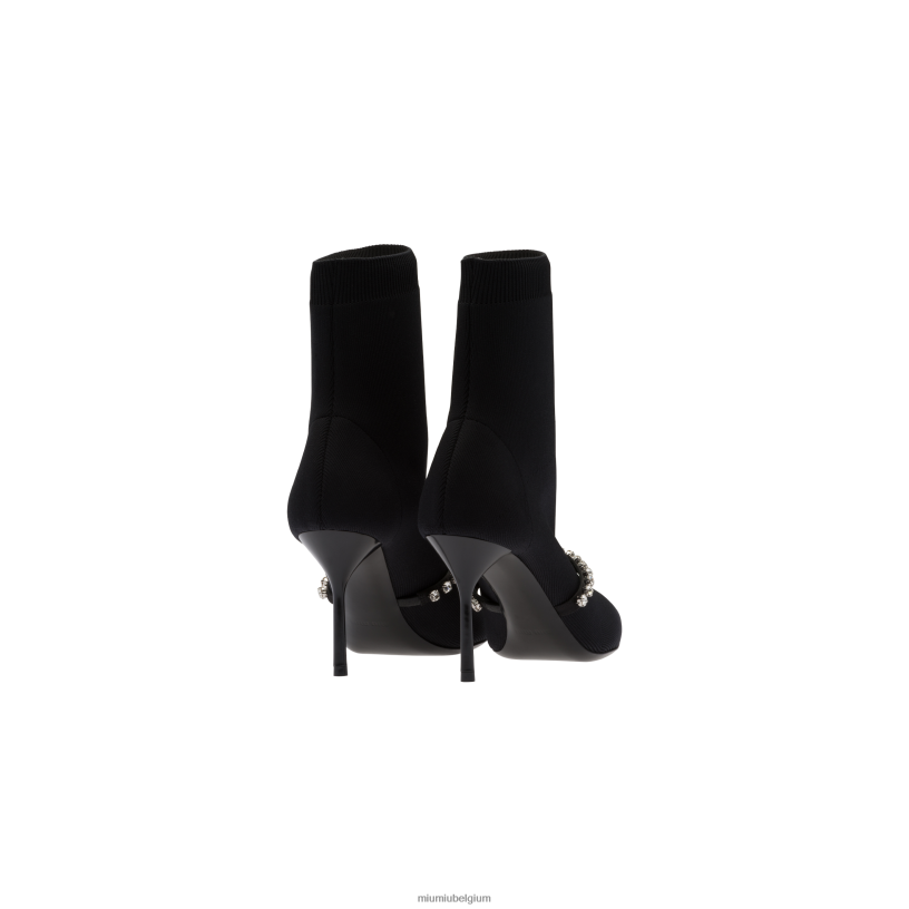 Miu Miu zwarttechnische gebreide slofjes N8F6L346 schoenen