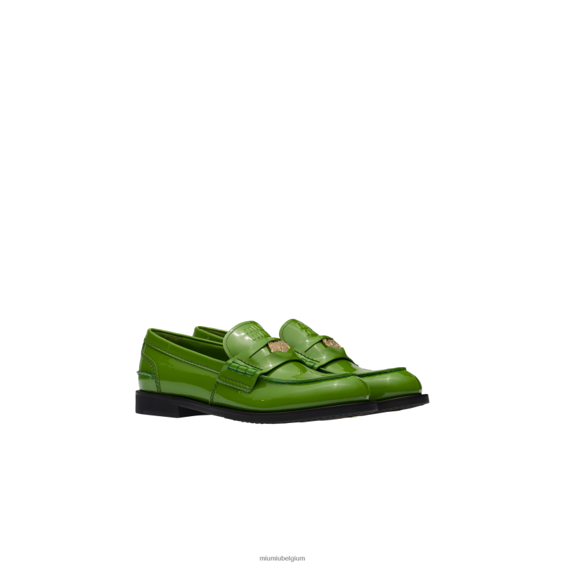 Miu Miu appel groenloafers van lakleer N8F6L320 schoenen