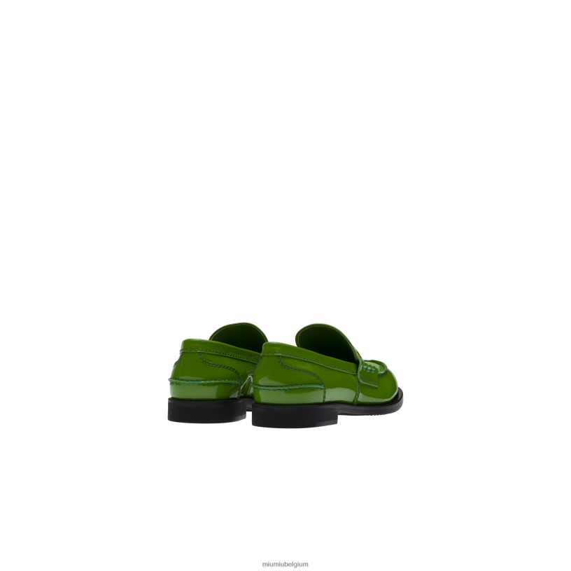 Miu Miu appel groenloafers van lakleer N8F6L320 schoenen