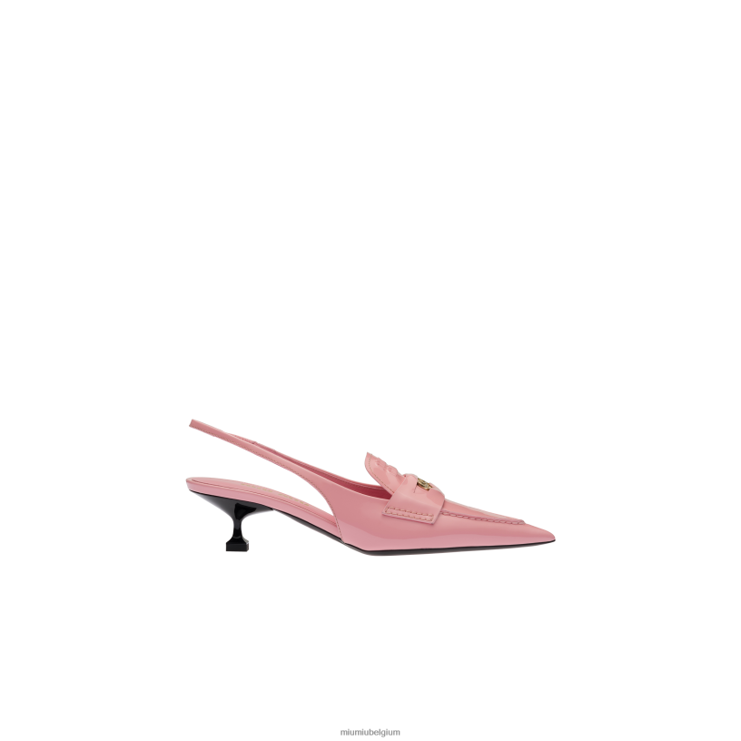 Miu Miu rozeleren pennyloafers met hak N8F6L319 schoenen