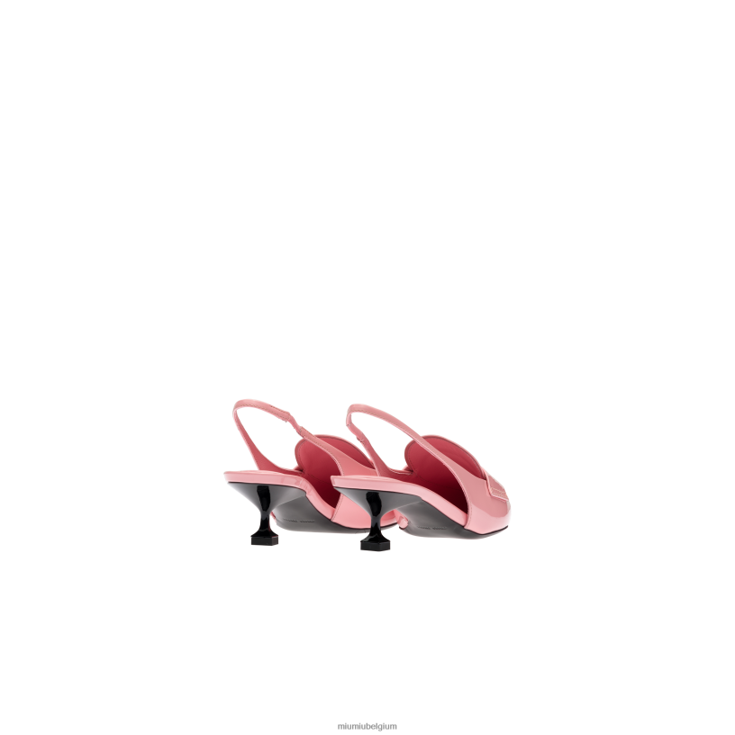 Miu Miu rozeleren pennyloafers met hak N8F6L319 schoenen