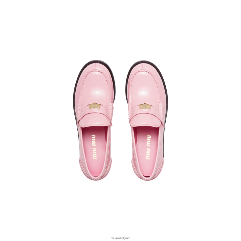 Miu Miu rozeloafers van lakleer N8F6L311 schoenen