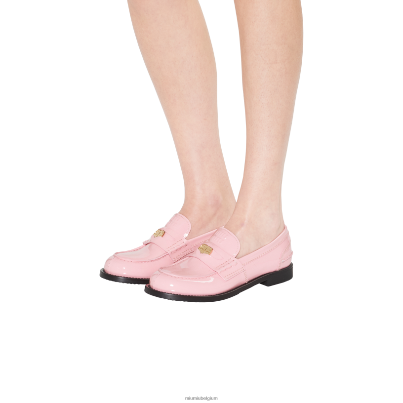 Miu Miu rozeloafers van lakleer N8F6L311 schoenen