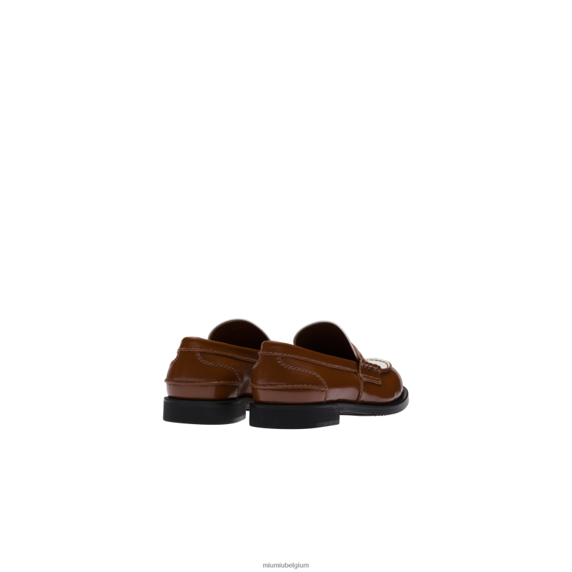 Miu Miu tabak/witleren pennyloafers N8F6L321 schoenen
