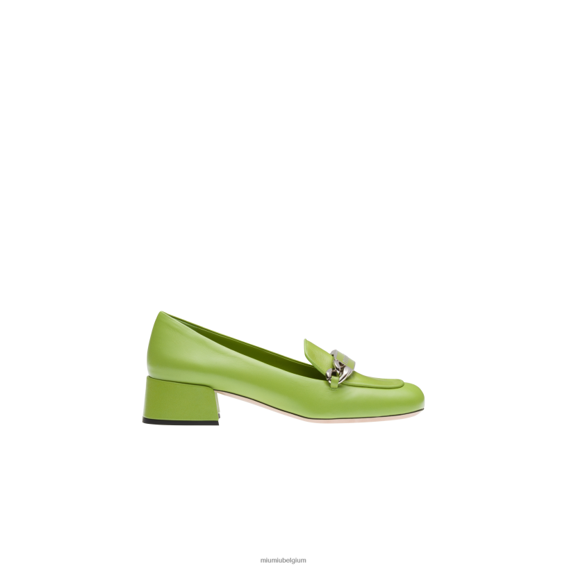 Miu Miu varen groenleren instappers N8F6L323 schoenen