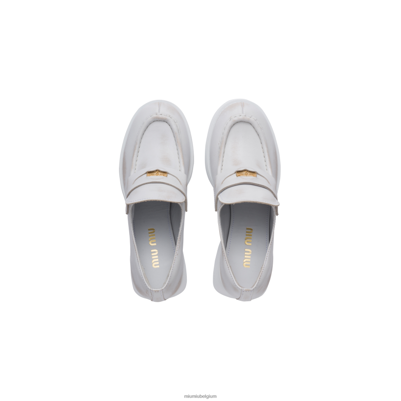 Miu Miu witleren pennyloafers N8F6L306 schoenen