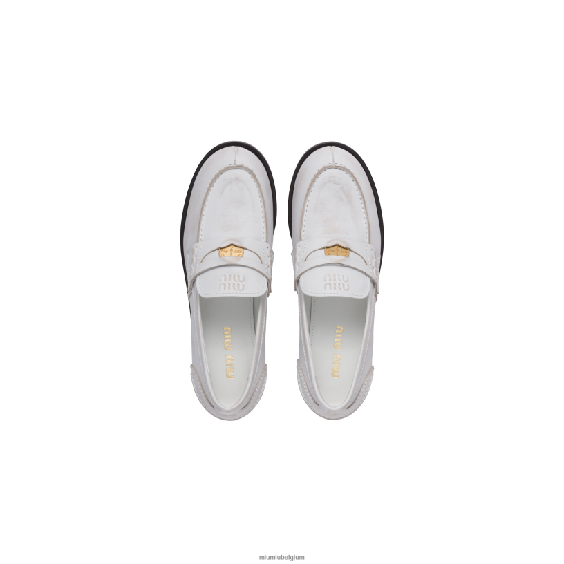 Miu Miu witleren pennyloafers N8F6L312 schoenen