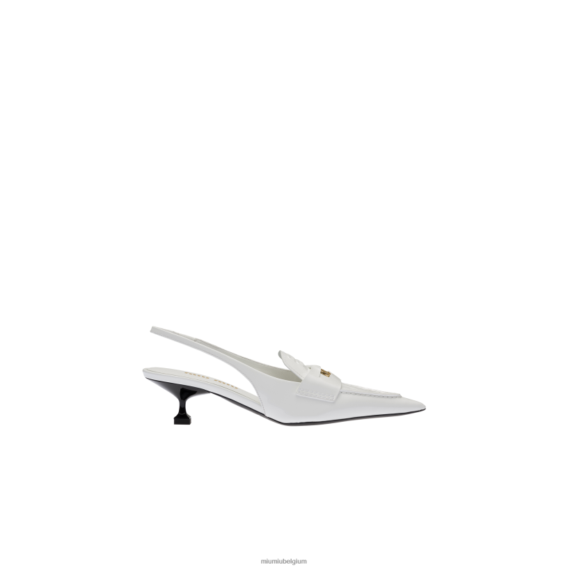 Miu Miu witleren pennyloafers met hak N8F6L316 schoenen