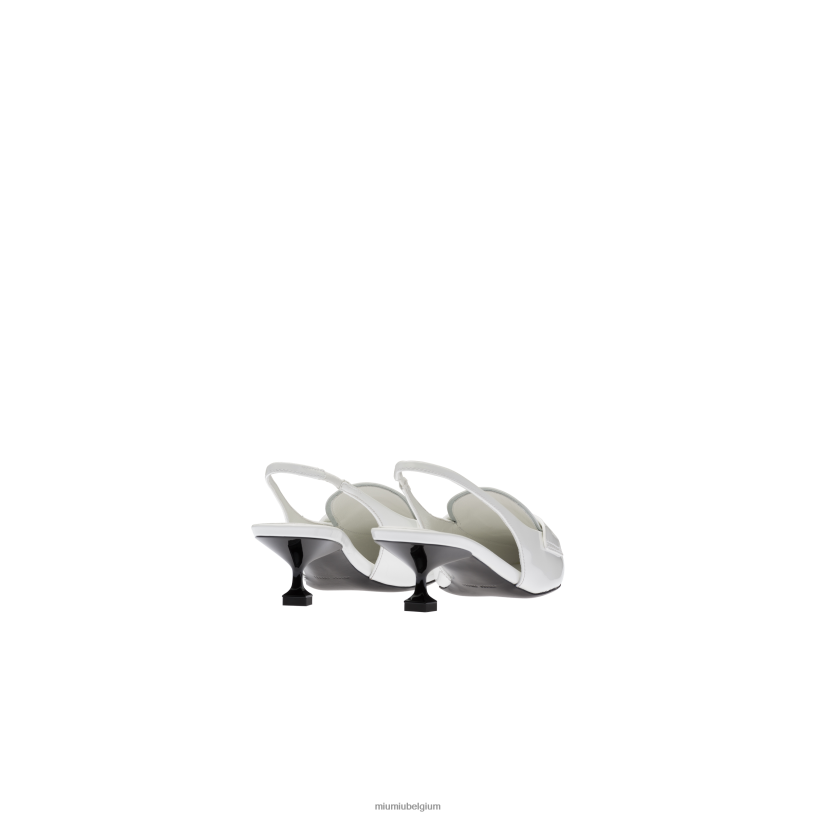 Miu Miu witleren pennyloafers met hak N8F6L316 schoenen