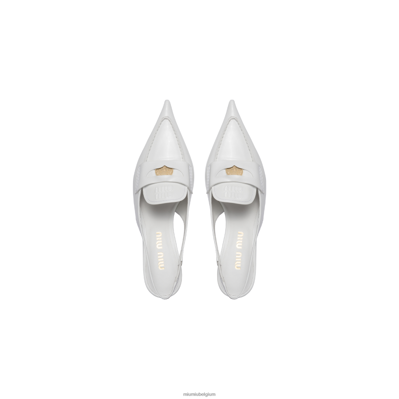 Miu Miu witleren pennyloafers met hak N8F6L316 schoenen