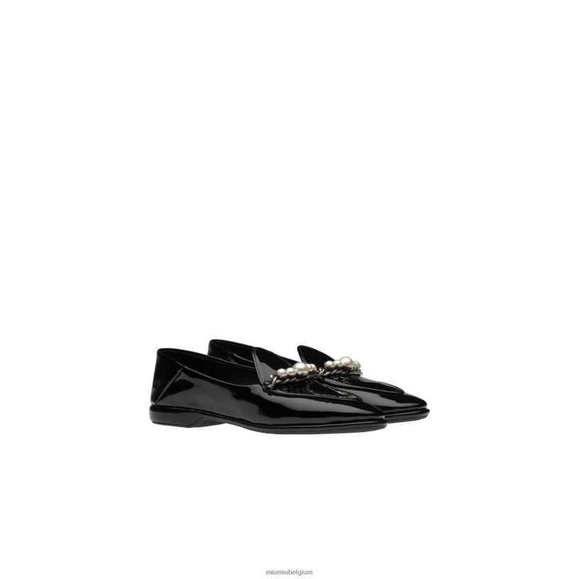 Miu Miu zwartloafers van lakleer N8F6L326 schoenen