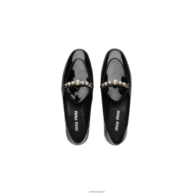 Miu Miu zwartloafers van lakleer N8F6L326 schoenen