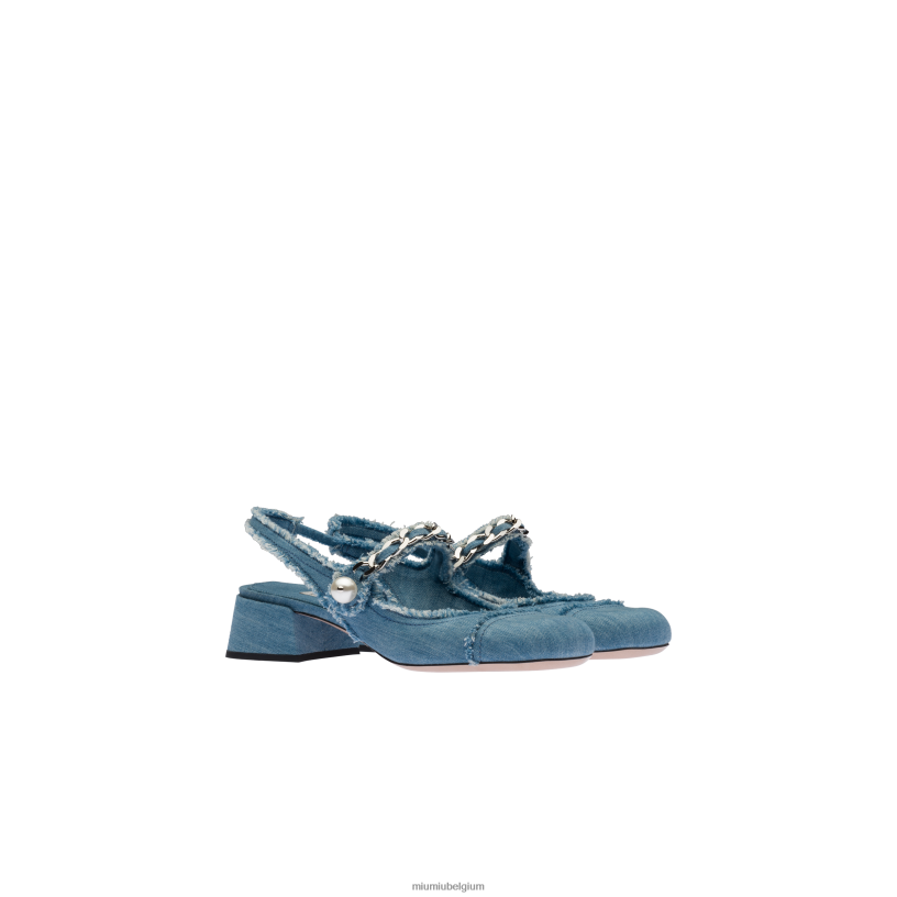 Miu Miu denimslingback pompen N8F6L207 schoenen
