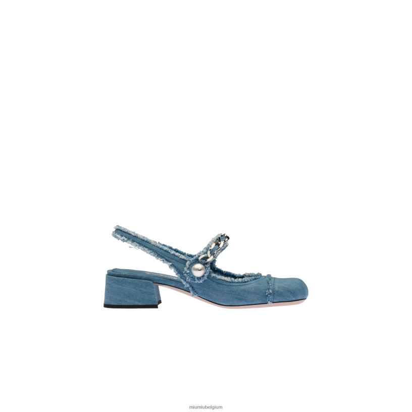Miu Miu denimslingback pompen N8F6L207 schoenen