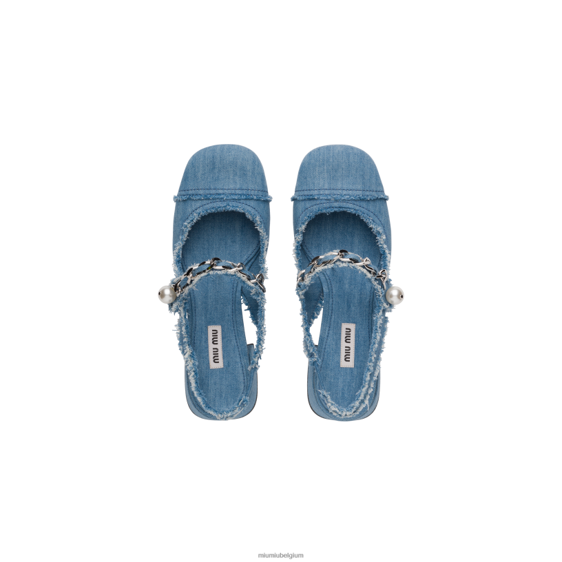 Miu Miu denimslingback pompen N8F6L207 schoenen