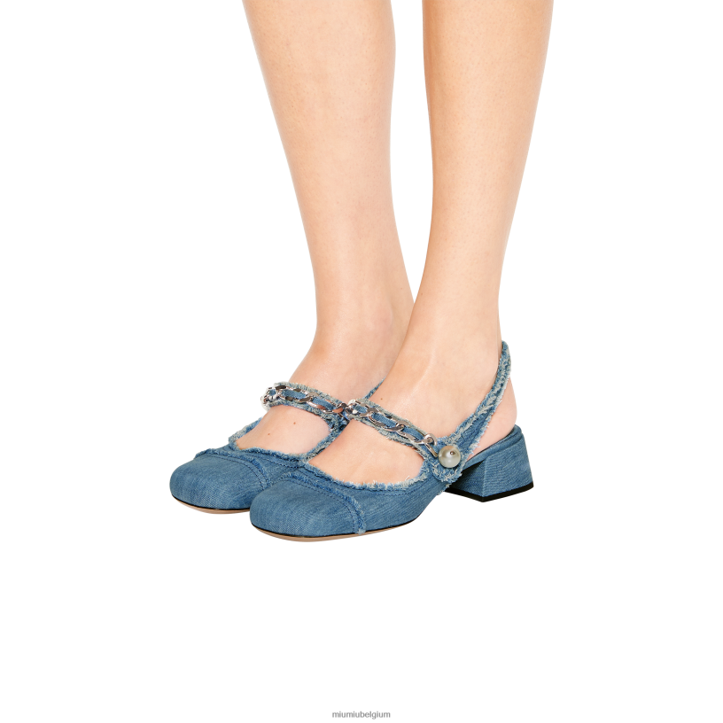 Miu Miu denimslingback pompen N8F6L207 schoenen