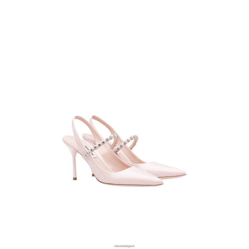 Miu Miu edelsteenslingback pumps van lakleer N8F6L204 schoenen