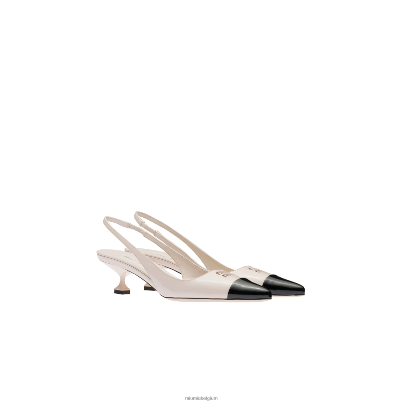 Miu Miu opaal/zwartpumps van lakleer N8F6L182 schoenen