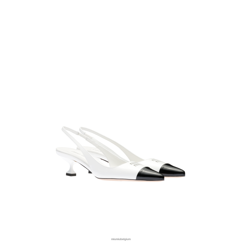 Miu Miu wit Zwartpumps van lakleer N8F6L181 schoenen