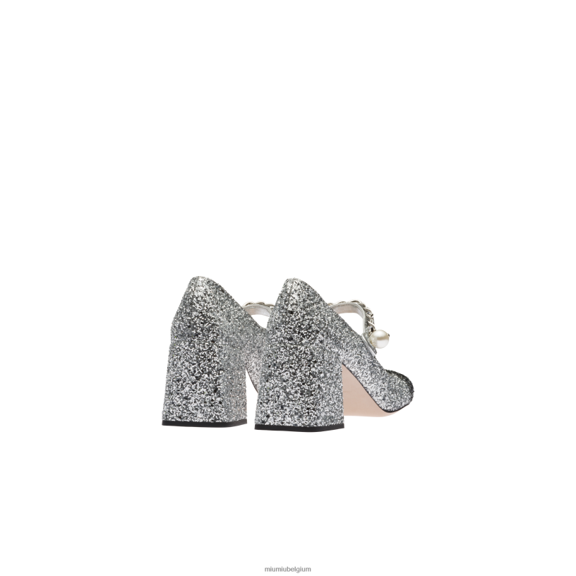 Miu Miu zilver/leisteenglitter pompen N8F6L193 schoenen