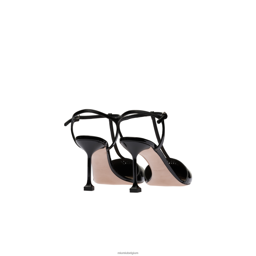 Miu Miu zwart witpumps van lakleer N8F6L197 schoenen