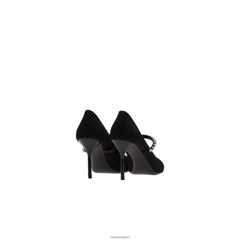 Miu Miu zwartpumps van technische stof met kristallen N8F6L202 schoenen
