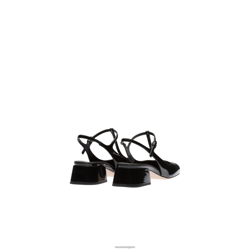 Miu Miu zwartslingback pumps van lakleer N8F6L180 schoenen