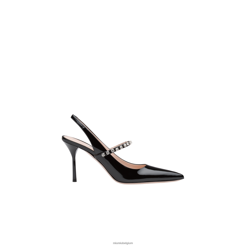 Miu Miu zwartslingback pumps van lakleer N8F6L203 schoenen