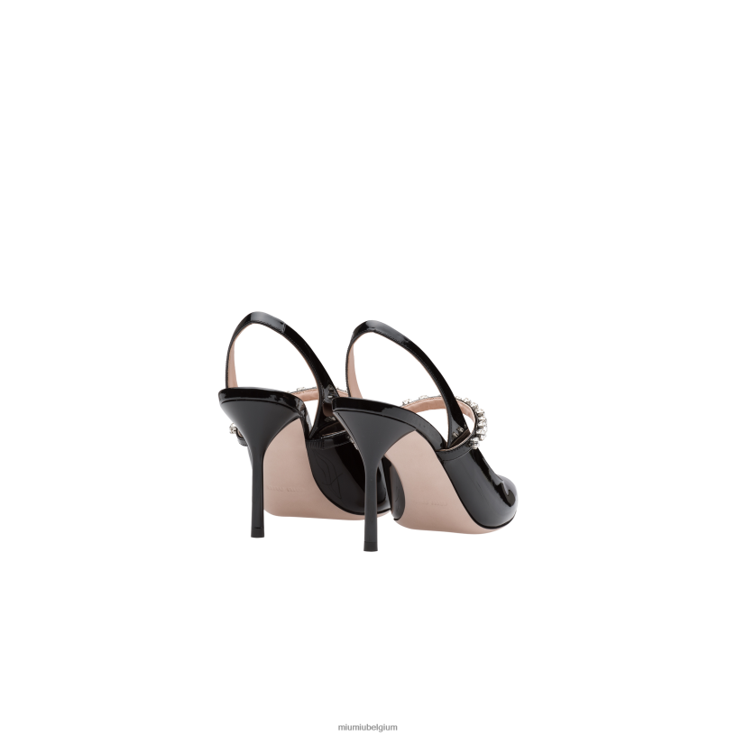 Miu Miu zwartslingback pumps van lakleer N8F6L203 schoenen
