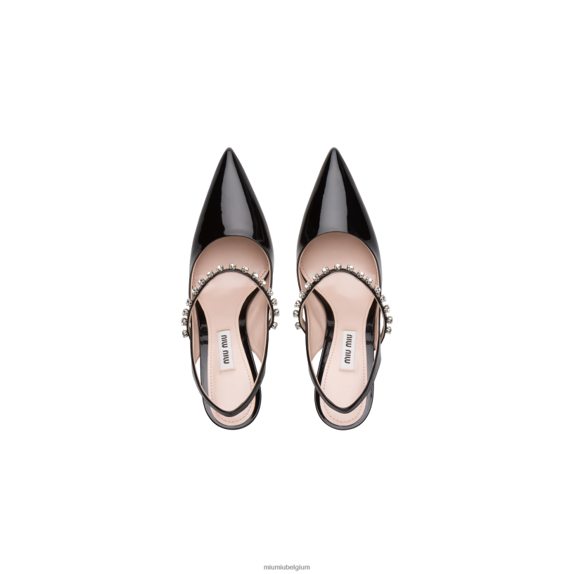 Miu Miu zwartslingback pumps van lakleer N8F6L203 schoenen