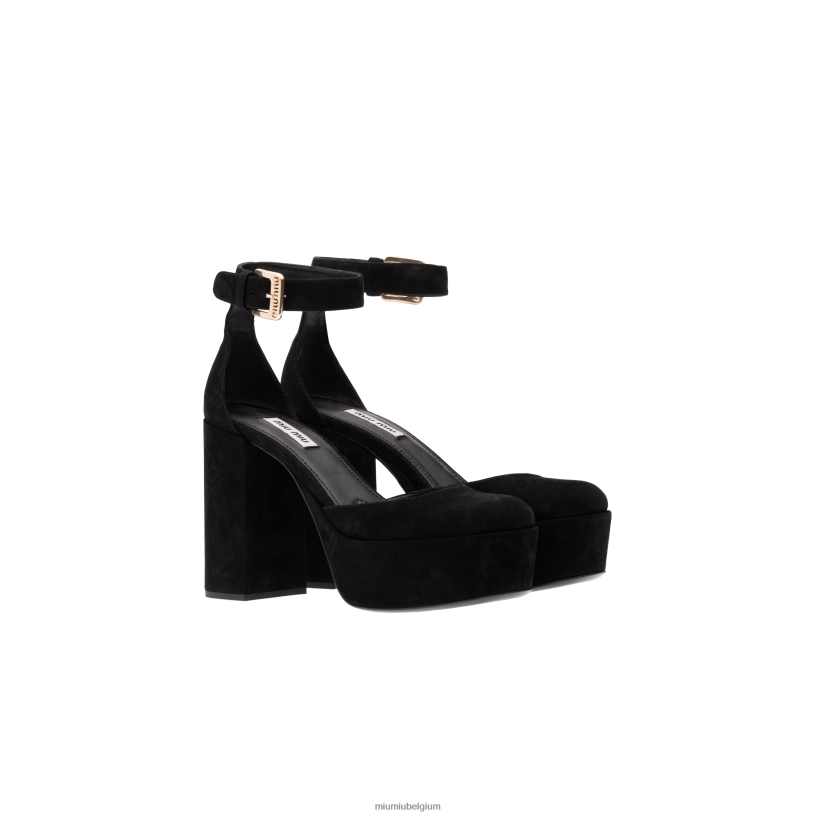 Miu Miu zwartsuède platform pumps N8F6L186 schoenen
