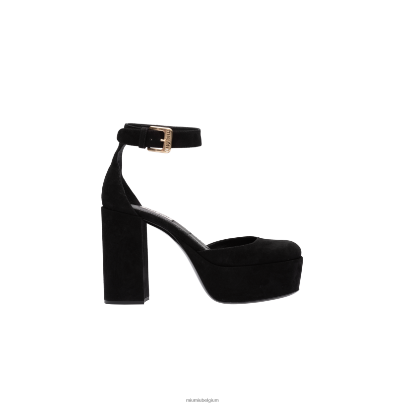 Miu Miu zwartsuède platform pumps N8F6L186 schoenen