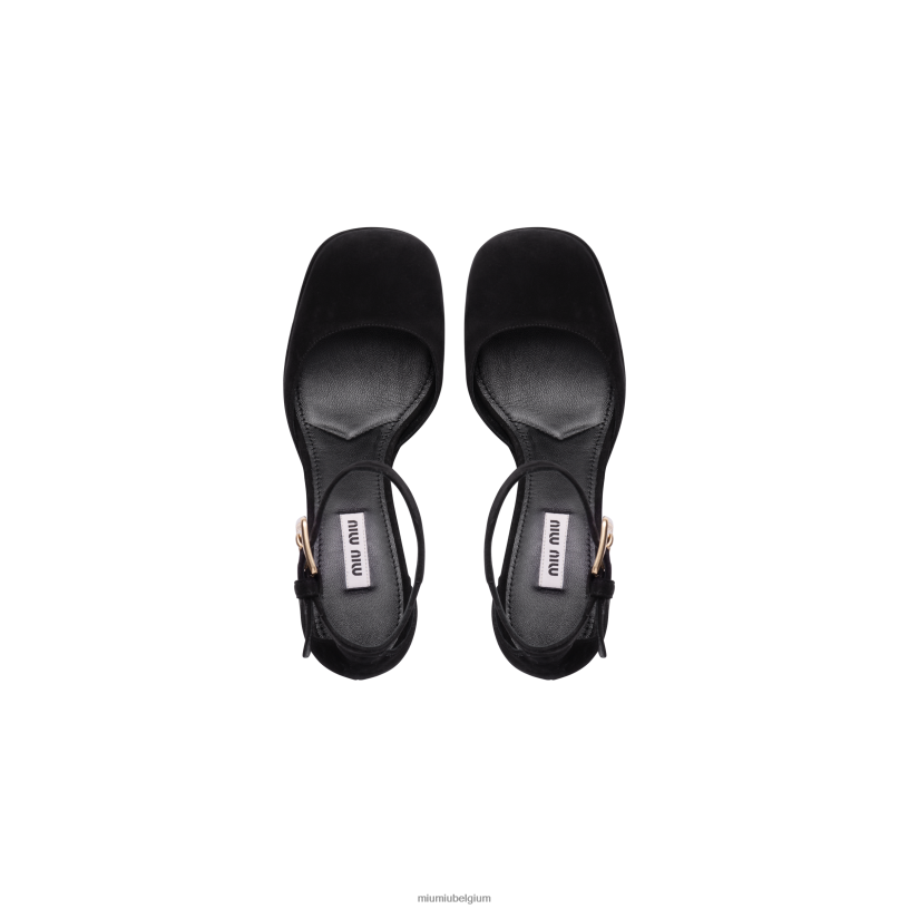 Miu Miu zwartsuède platform pumps N8F6L186 schoenen