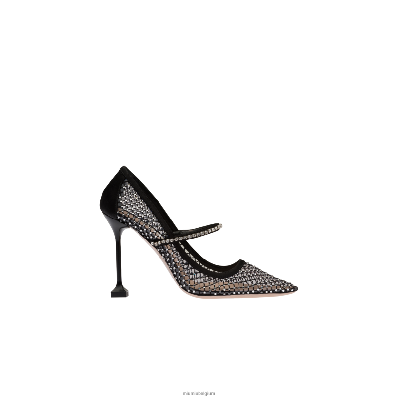 Miu Miu zwartvinyl en mesh pompen N8F6L201 schoenen