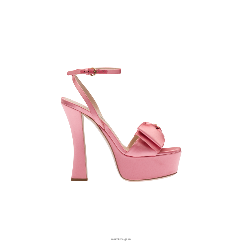Miu Miu geranium rozesatijnen platform sandalen N8F6L249 schoenen