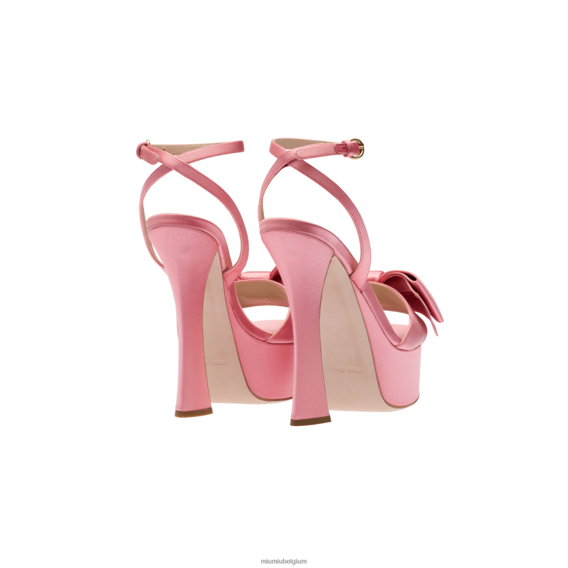 Miu Miu geranium rozesatijnen platform sandalen N8F6L249 schoenen