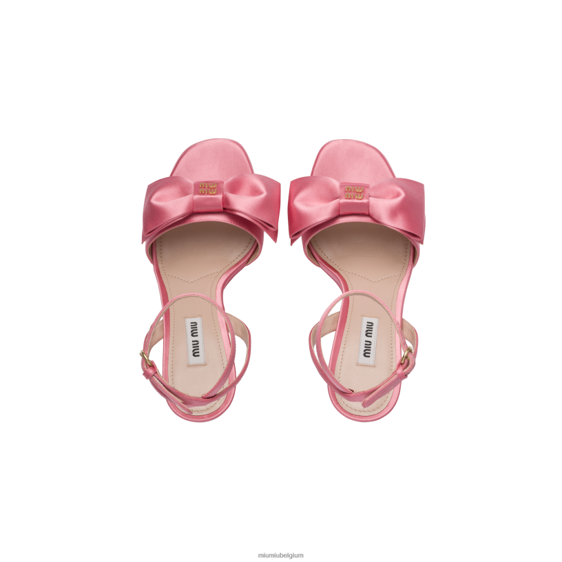 Miu Miu geranium rozesatijnen platform sandalen N8F6L249 schoenen