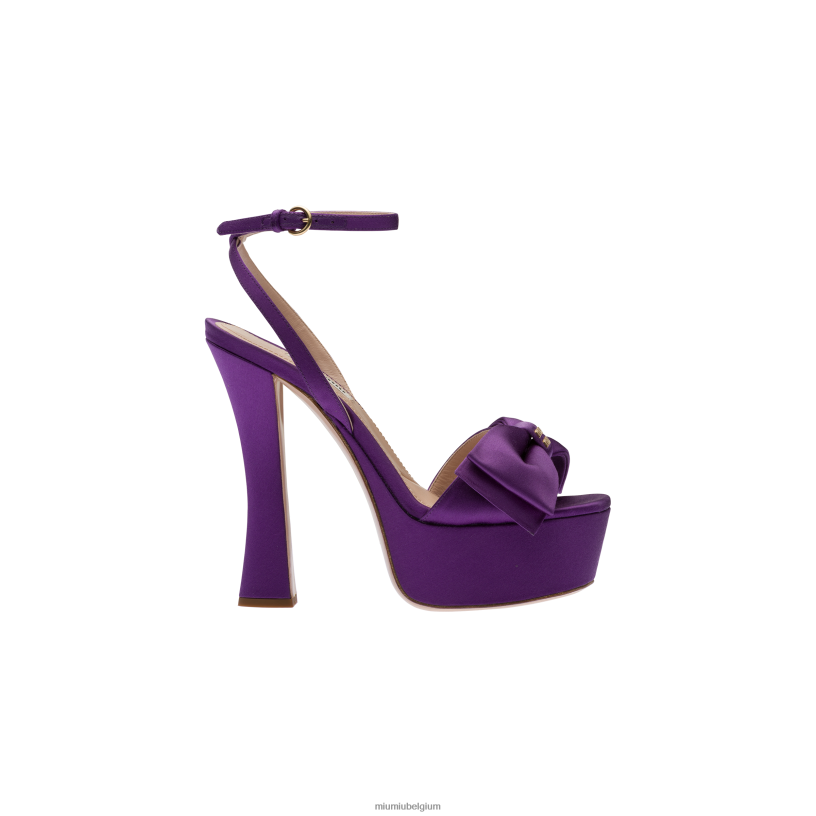 Miu Miu paarssatijnen platform sandalen N8F6L248 schoenen