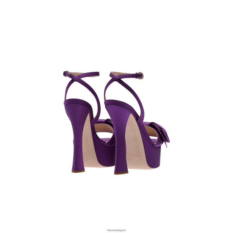 Miu Miu paarssatijnen platform sandalen N8F6L248 schoenen