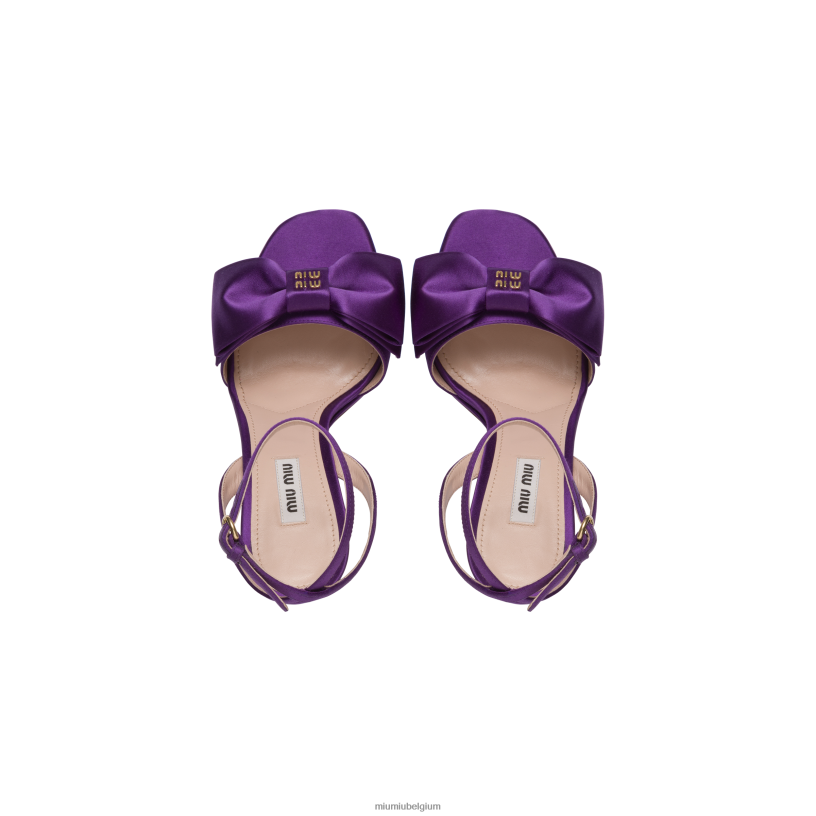 Miu Miu paarssatijnen platform sandalen N8F6L248 schoenen