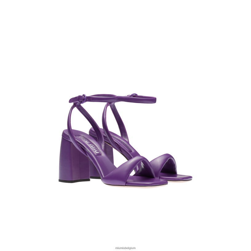Miu Miu petunia paarsleren sandalen N8F6L222 schoenen